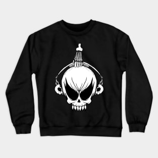 Skull head with skull headphone Crewneck Sweatshirt